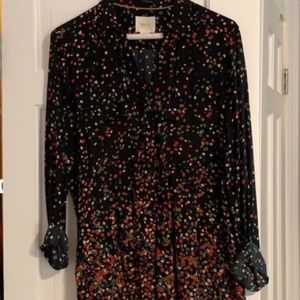 Anthropologie button down, confetti polka dot